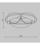 LED ceiling lamps - Maytoni Breeze LED Ceiling Lamp 45W 2700lm 3000K Brass MOD281CL-L45BS3K. - product 6