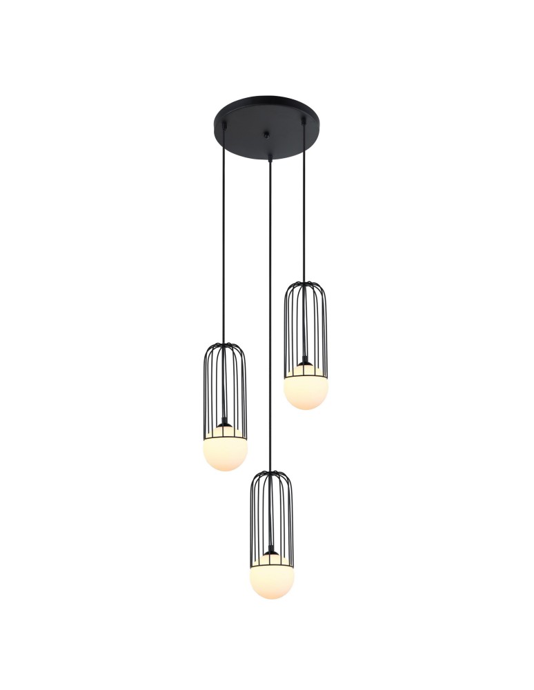 Loft pendant lamps - ITALUX Simon Black Pendant 3xG9 25W MDM-3938/3 BK - product kolory-swiatla.pl 1
