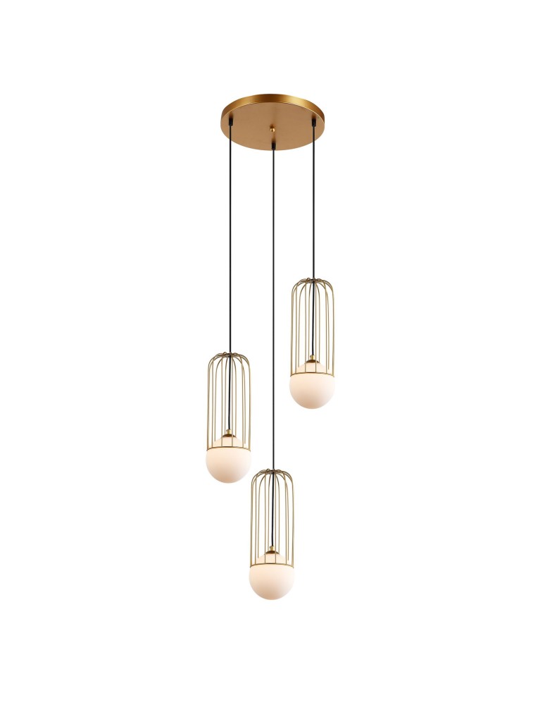 Loft pendant lamps - ITALUX Simon Gold Pendant 3xG9 25W MDM-3938/3 GD - product kolory-swiatla.pl 1
