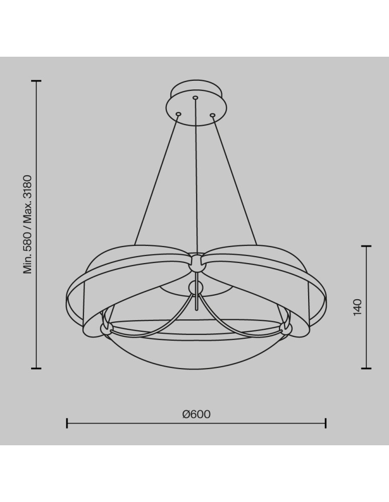 Pendant lamps - Maytoni Breeze LED Pendant Lamp 45W 2700lm 3000K Brass MOD281PL-L45BS3K. - product kolory-swiatla.pl 7