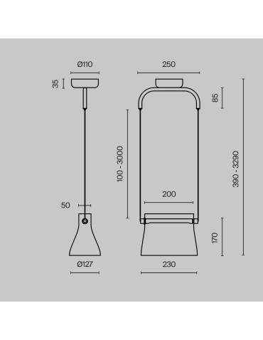 Maytoni Cabaret Lampa Wisząca LED 8W 850lm 3000K Mosiądz MOD170PL-L8BS3K - produkt 2