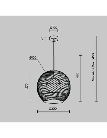 Maytoni Cane Lampa Wisząca 1xG9 28W Czarny MOD204PL-01B1 - produkt 2