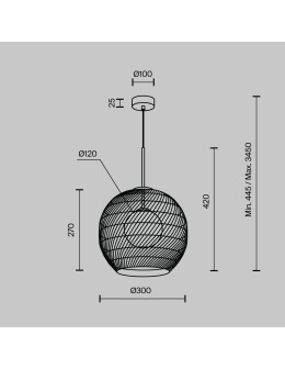 Maytoni Cane Lampa Wisząca 1xG9 28W Czarny MOD204PL-01B1 - produkt 2