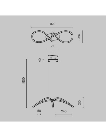 Maytoni Curve Lampa Wisząca Nowoczesna LED 42W 2800lm 4000K Czarny MOD156PL-L52B4K - produkt 2
