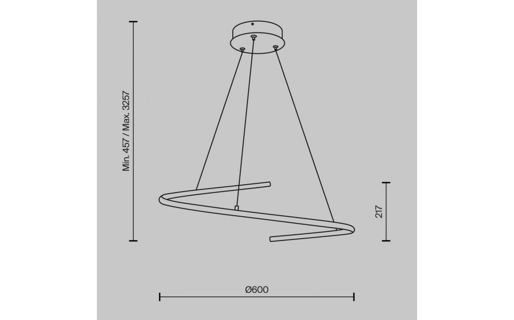 Maytoni Curve Lampa Wisząca Nowoczesna LED 31W 1600lm Czarny MOD242PL-L33BK