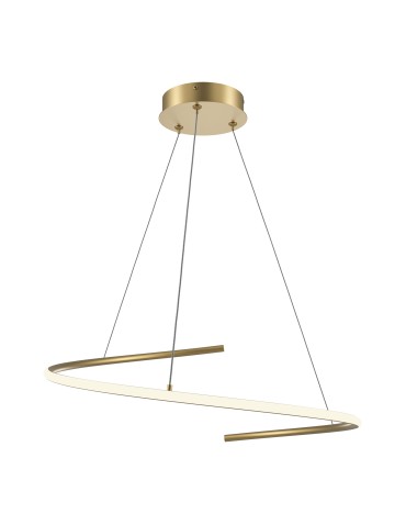Maytoni Curve Modern LED Pendant Lamp 31W 2100lm Brass MOD242PL-L33BSK.