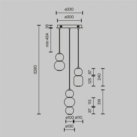 Maytoni Drop Lampa Wisząca LED 33W 4000lm 3000K Chrom MOD273PL-L33CH3K