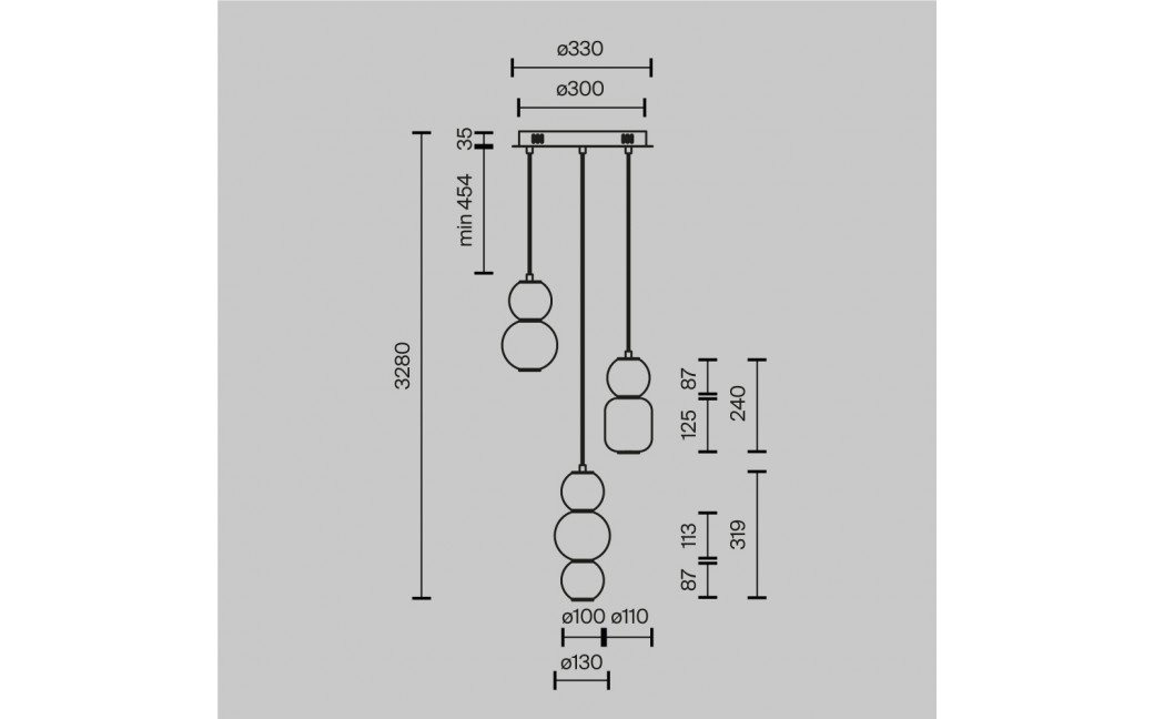 Maytoni Drop Lampa Wisząca LED 33W 4000lm 3000K Chrom MOD273PL-L33CH3K