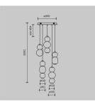 Pendant lamps - Maytoni Drop LED Pendant Lamp 80W 9300lm 3000K Gold MOD273PL-L80G3K. - product 2