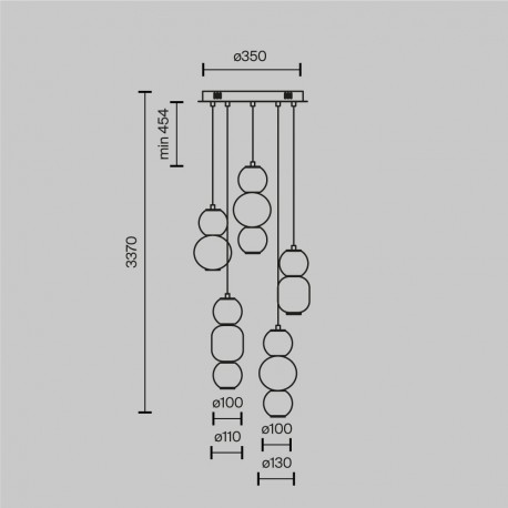 Maytoni Drop Lampa Wisząca LED 80W 9300lm 3000K Złoty MOD273PL-L80G3K