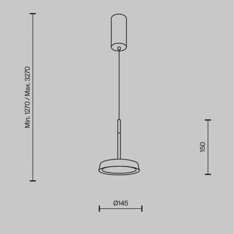 Maytoni El Lampa Wisząca LED 12W 650lm 3000K Czarny, Złoty MOD041PL-L15GB3K