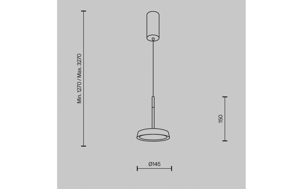 Maytoni El Lampa Wisząca LED 12W 650lm 3000K Czarny, Złoty MOD041PL-L15GB3K