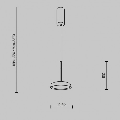 Maytoni El Lampa Wisząca LED 12W 700lm 3000K Czarny MOD041PL-L15TR3K