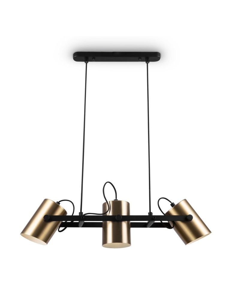 Pendant lamps - Maytoni Elori Pendant Lamp 3xE27 50W Black, Brass MOD079PL-03BBS - product kolory-swiatla.pl 1