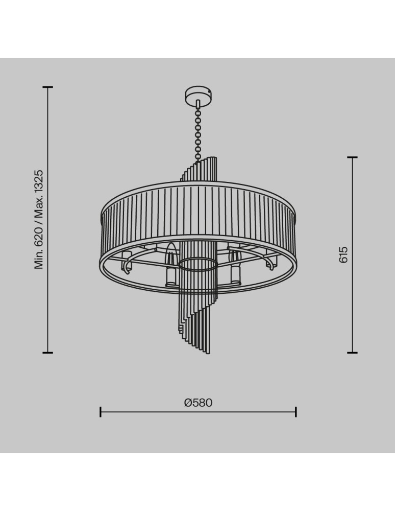 Glamour chandeliers - Maytoni Frame Glamour Chandelier 6xE14 60W Gold MOD174PL-06G - product kolory-swiatla.pl 7