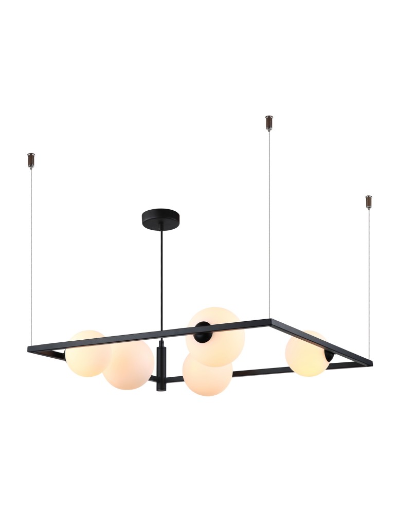 Pendant lamps - ITALUX Gareth Black Pendant 5xG9 25W MDM-3975/5 BK - product kolory-swiatla.pl 1