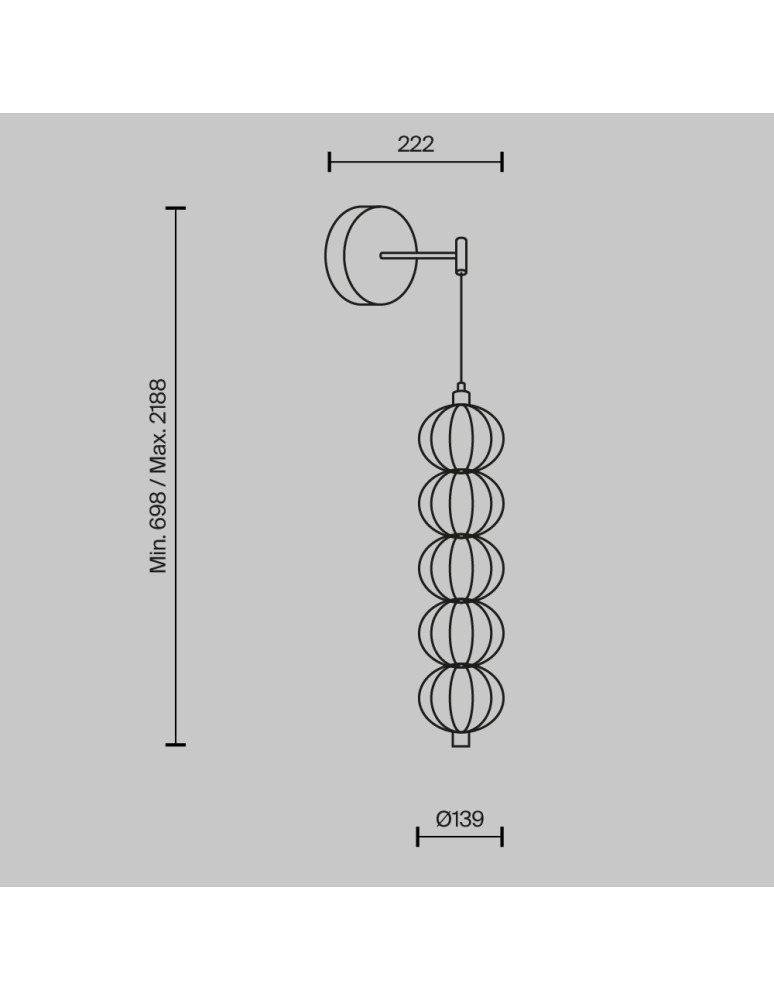 Wall lamps - Maytoni Golden Cage LED pendant wall lamp 17W 1100lm 3000K Gold MOD216WL-L10G3K. - product kolory-swiatla.pl 5