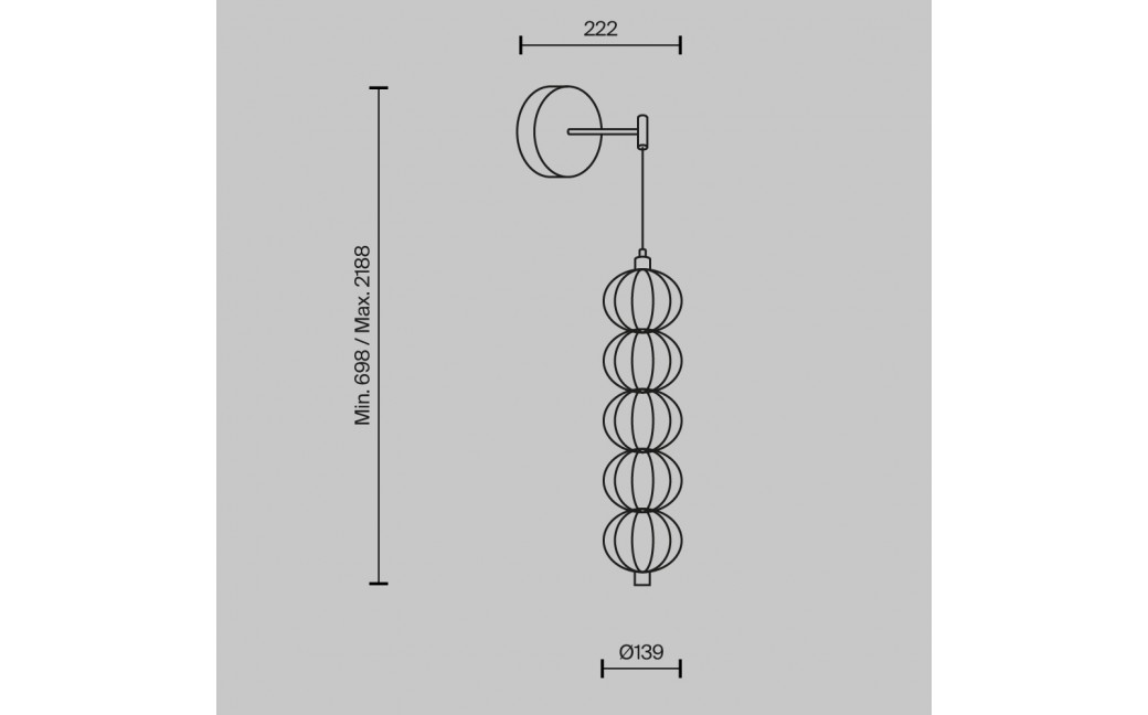 Maytoni Golden Cage Kinkiet Wiszący LED 17W 1100lm 3000K Złoty MOD216WL-L10G3K