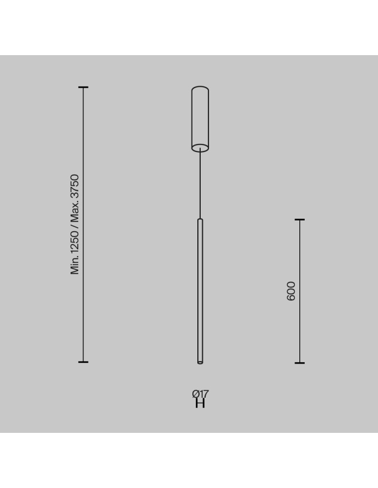 Pendant lamps - Maytoni Halo LED Tube Pendant Lamp 11W 600lm Black MOD246PL-L12BK - product kolory-swiatla.pl 6