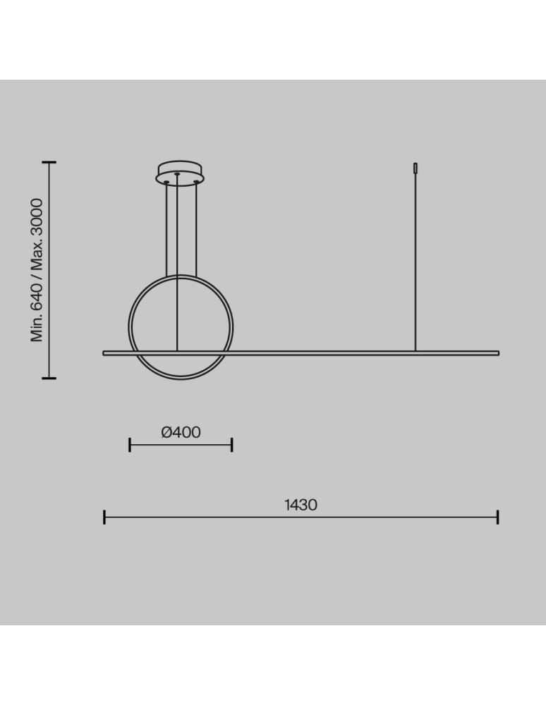 Pendant lamps - Maytoni Halo LED Pendant Lamp 40W 1500lm Black MOD247PL-L49BK - product kolory-swiatla.pl 6