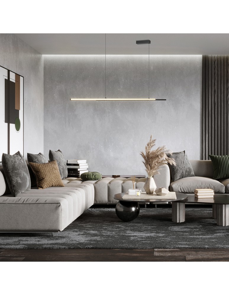 Pendant lamps over the island - Maytoni Halo Horizontal LED Pendant Lamp 48W 2200lm 4000K Black MOD005PL-L36BK. - product kolory-swiatla.pl 2