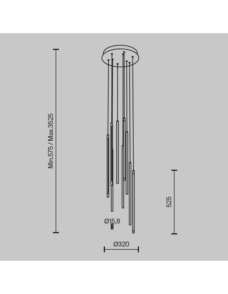 Pendant lamps - Maytoni Light stick LED tube pendant lamp 46W 3350lm 3000K Black MOD236PL-L54B3K. - product kolory-swiatla.pl 7
