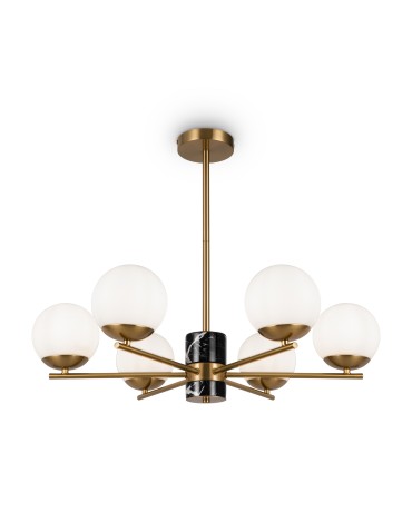 Maytoni Marble Chandelier Modern Spheres 6xE27 60W Brass MOD187PL-06BS