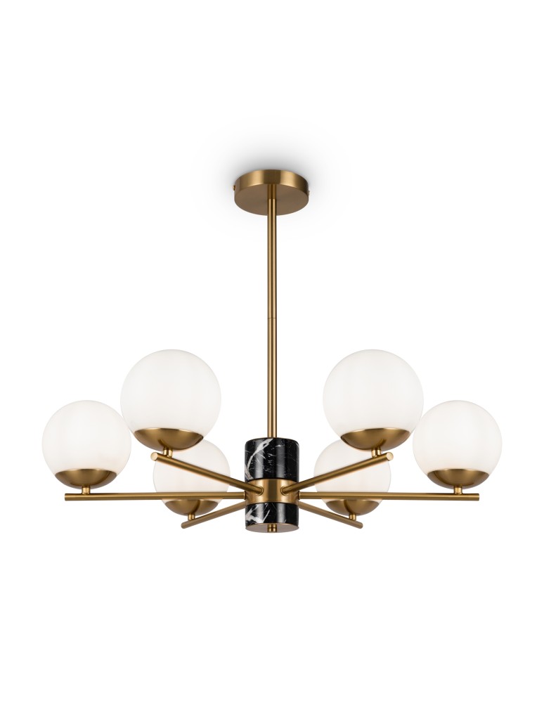 Modern chandeliers - Maytoni Marble Chandelier Modern Spheres 6xE27 60W Brass MOD187PL-06BS - product kolory-swiatla.pl 1