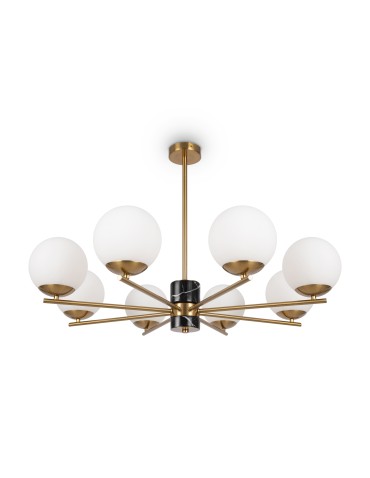 Maytoni Marble Chandelier Modern Spheres 8xE27 60W Brass MOD187PL-08BS