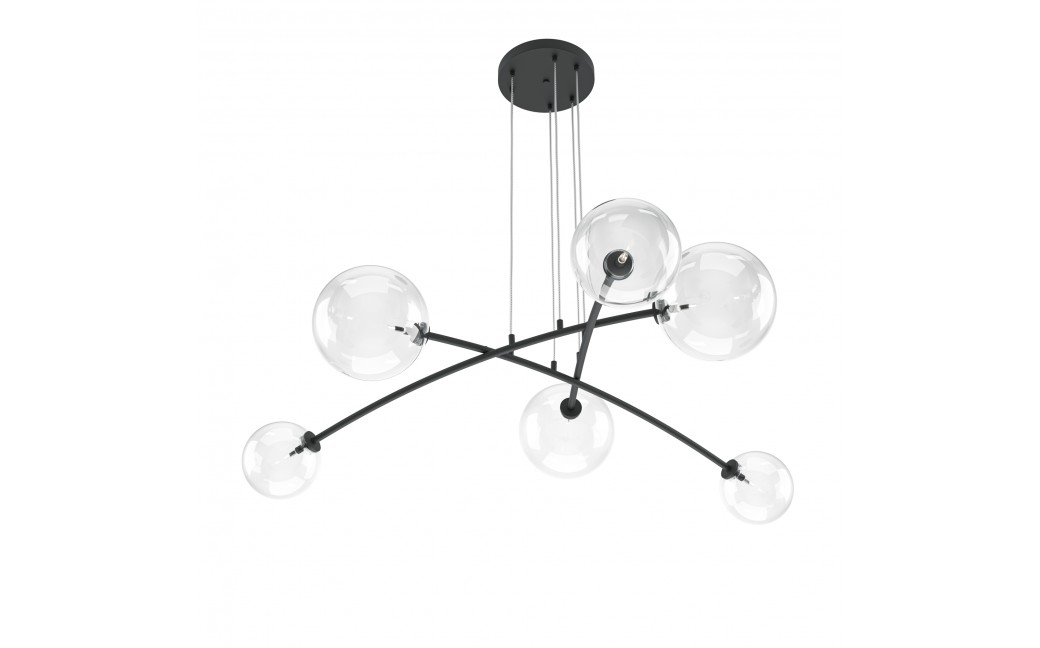 Maytoni Mood Lampa Wisząca Kule Transparentne 6xG4 20W Czarny MOD172PL-06B