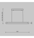 Pendant lamps - Maytoni Motion Horizontal Modern Pendant Lamp over Desk/island LED 40W 2000lm 3000K Black MOD276PL-L40B3K - product 8