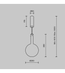 Pendant lamps - Maytoni Nebula Glass Ball LED Pendant Lamp 4W 400lm 3000K Black MOD182PL-L4B3K. - product 2