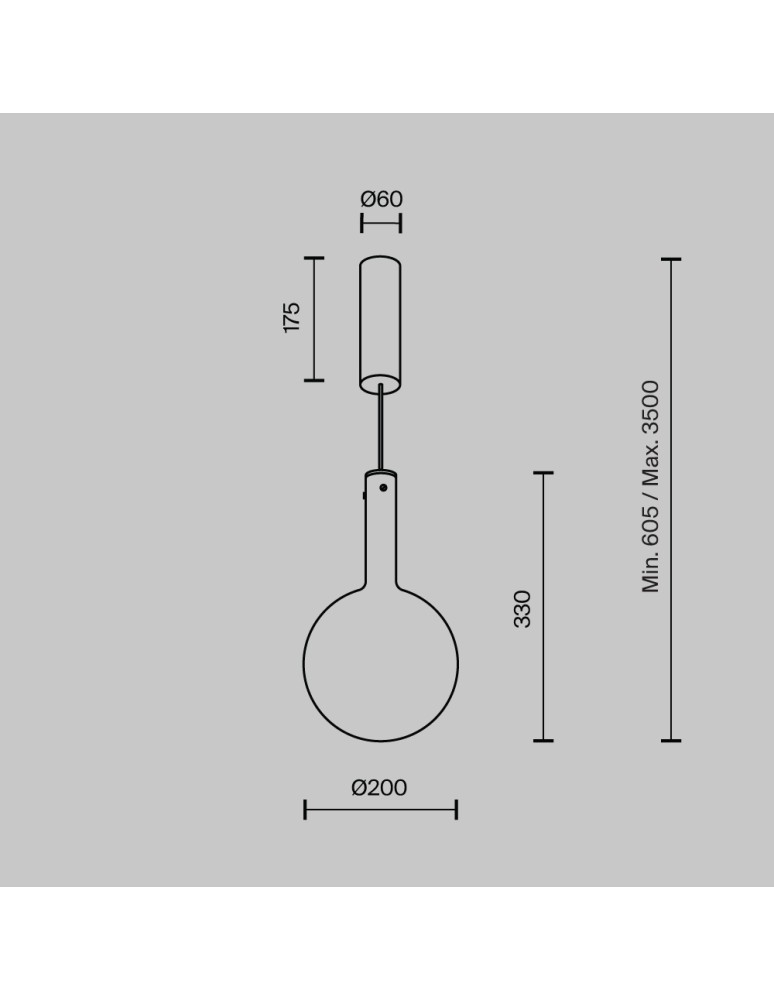 Pendant lamps - Maytoni Nebula Glass Ball LED Pendant Lamp 4W 400lm 3000K Black MOD182PL-L4B3K. - product kolory-swiatla.pl 2