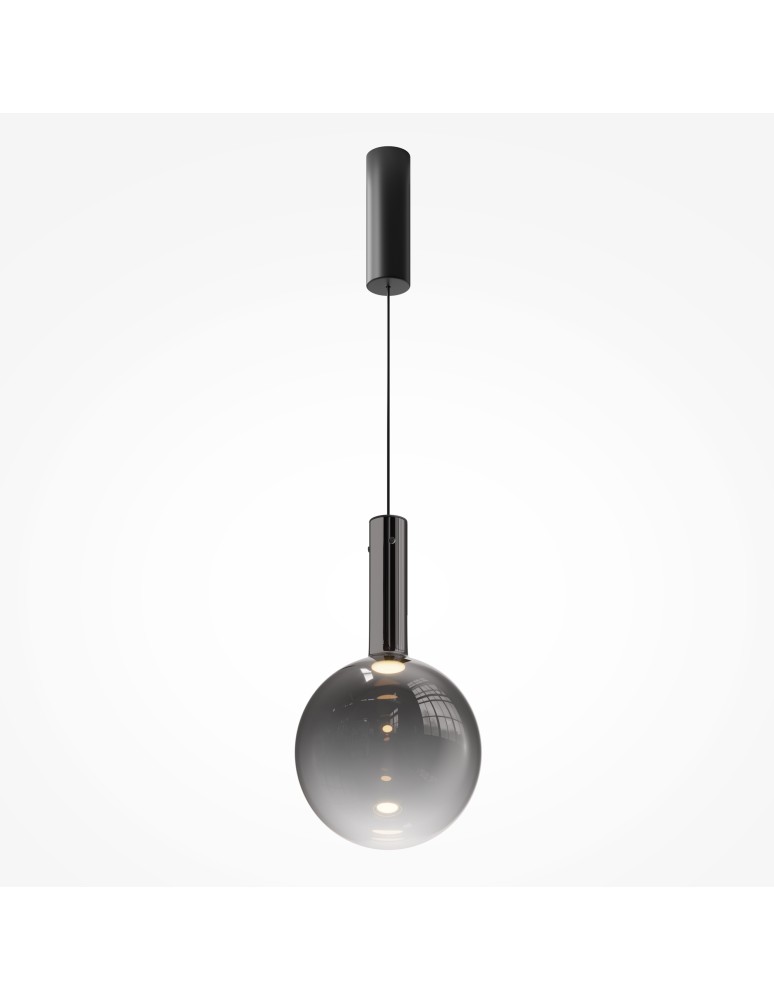 Single pendant lamps - Maytoni Nebula LED 6W glass sphere pendant lamp 700lm 3000K Black MOD182PL-L6B3K. - product kolory-swiatla.pl 1
