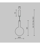 Single pendant lamps - Maytoni Nebula LED 6W glass sphere pendant lamp 700lm 3000K Black MOD182PL-L6B3K. - product 2