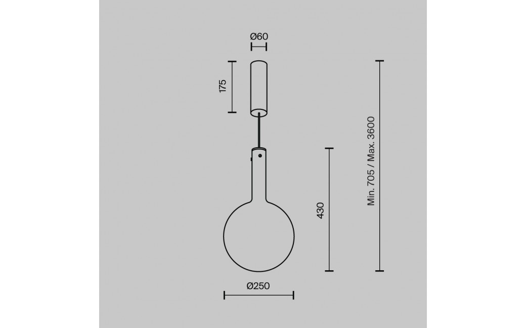 Maytoni Nebula Lampa Wisząca Szklane Kule LED 6W 700lm 3000K Czarny MOD182PL-L6B3K