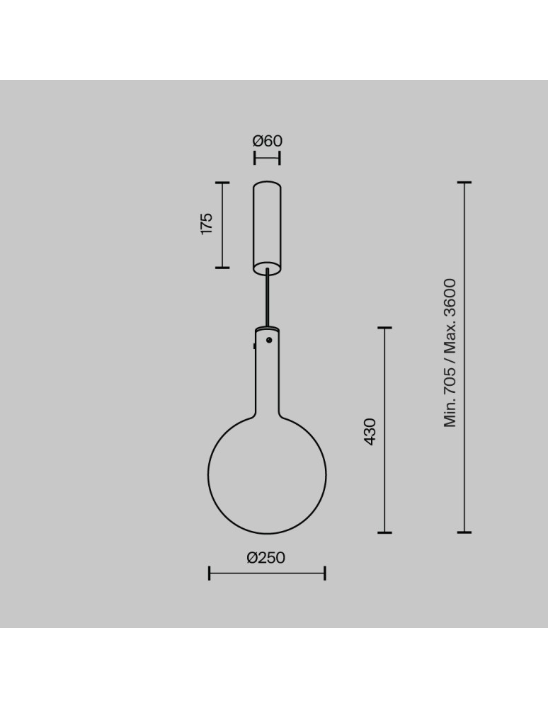 Pendant lamps - Maytoni Nebula LED Glass Ball Pendant Lamp 6W 700lm 3000K White MOD182PL-L6W3K. - product kolory-swiatla.pl 2