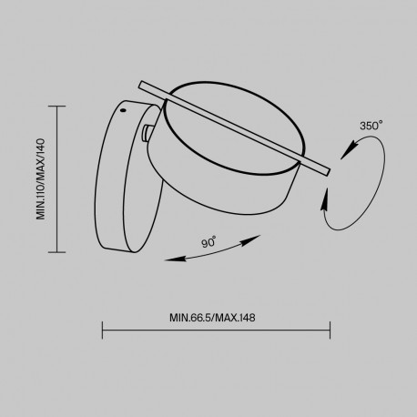 Maytoni Nuance Kinkiet/Ścienna LED 4W 200lm 3000K Biały, Mosiądz MOD180WL-L4W3K