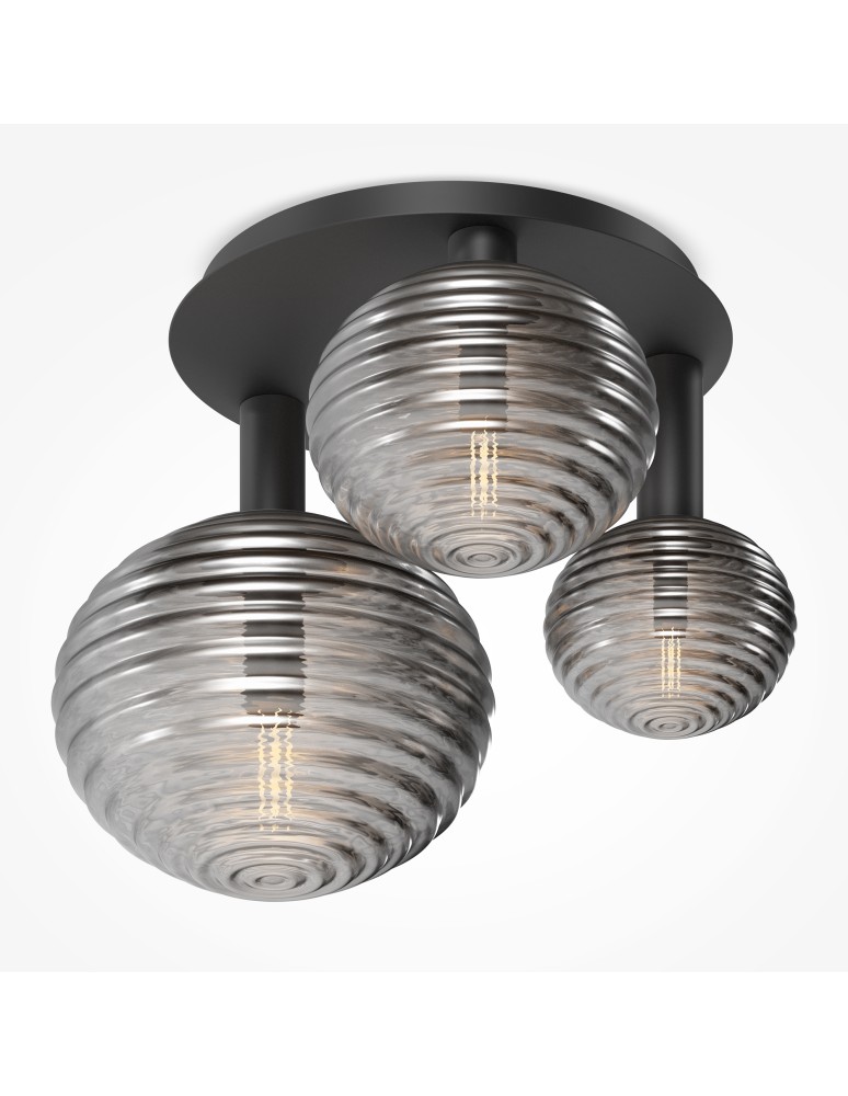 Ceiling lamps spheres - Maytoni Reels Ceiling Lamp 3xE14 40W Black MOD268CL-03B - product kolory-swiatla.pl 3