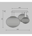 Ceiling lamps spheres - Maytoni Reels Ceiling Lamp 3xE14 40W Black MOD268CL-03B - product 6