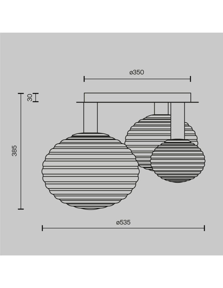 Ceiling lamps spheres - Maytoni Reels Ceiling Lamp 3xE14 40W Gold MOD268CL-03G. - product kolory-swiatla.pl 6