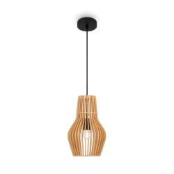 Maytoni Roots Lampa Wisząca Drewniana 1xE27 40W Czarny MOD191PL-01W1