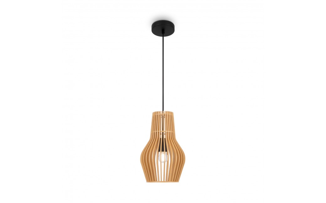 Maytoni Roots Lampa Wisząca Drewniana 1xE27 40W Czarny MOD191PL-01W1