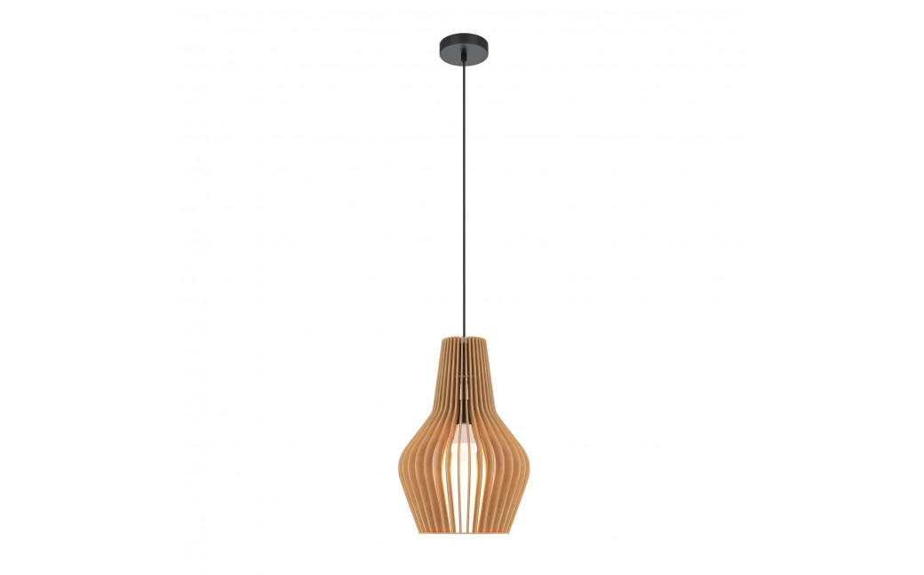 Maytoni Roots Lampa Wisząca Drewniana 1xE27 40W Czarny MOD191PL-01W1