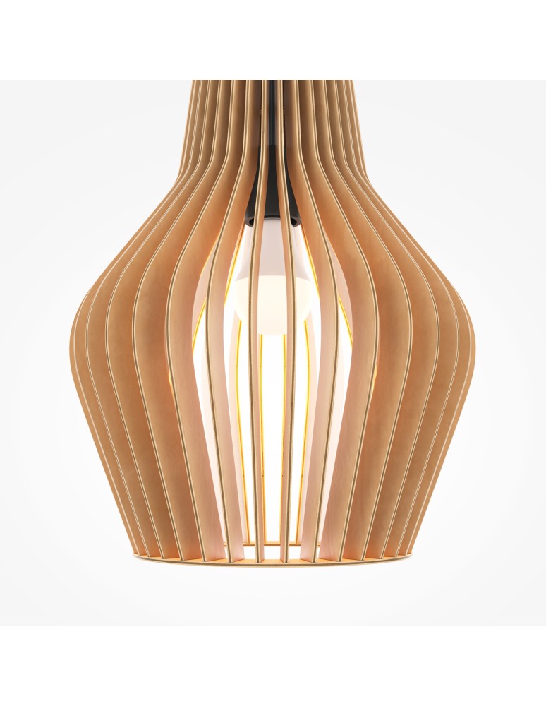 Pendant lamps - Maytoni Roots Wooden Pendant Lamp 1xE27 40W Black MOD191PL-01W1 - product kolory-swiatla.pl 3