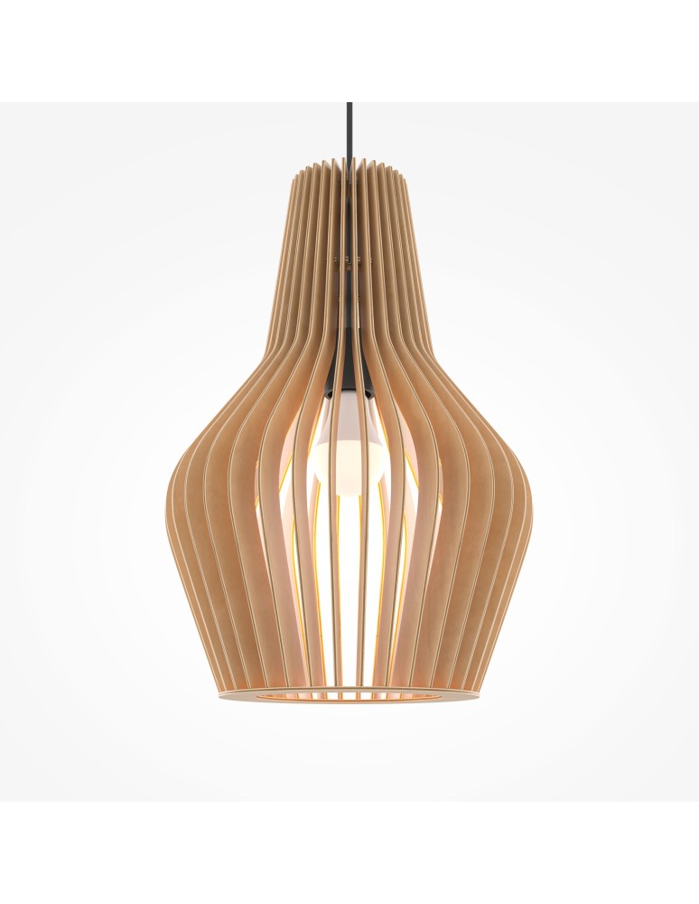 Pendant lamps - Maytoni Roots Wooden Pendant Lamp 1xE27 40W Black MOD191PL-01W1 - product kolory-swiatla.pl 4