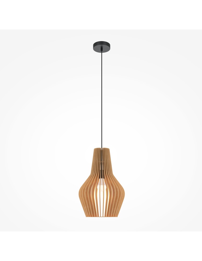 Pendant lamps - Maytoni Roots Wooden Pendant Lamp 1xE27 40W Black MOD191PL-01W1 - product kolory-swiatla.pl 5
