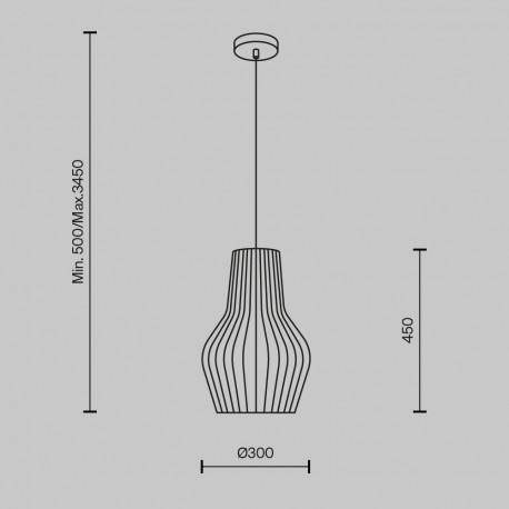 Maytoni Roots Lampa Wisząca Drewniana 1xE27 40W Czarny MOD191PL-01W1