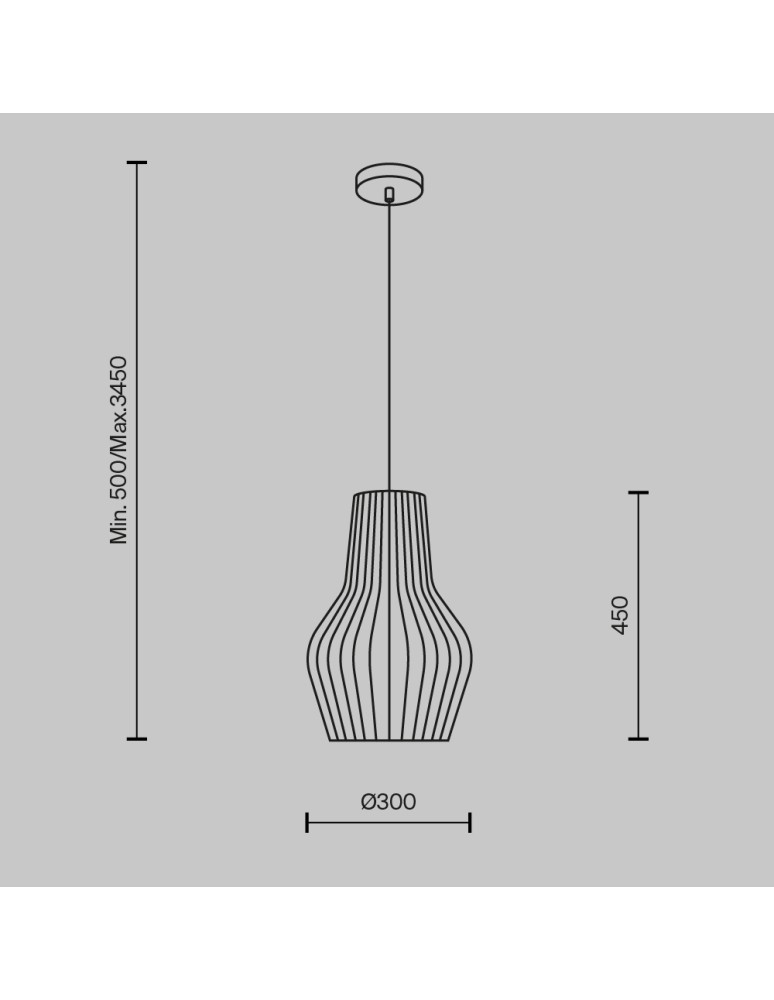 Pendant lamps - Maytoni Roots Wooden Pendant Lamp 1xE27 40W Black MOD191PL-01W1 - product kolory-swiatla.pl 7
