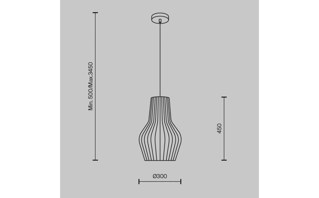 Maytoni Roots Lampa Wisząca Drewniana 1xE27 40W Czarny MOD191PL-01W1